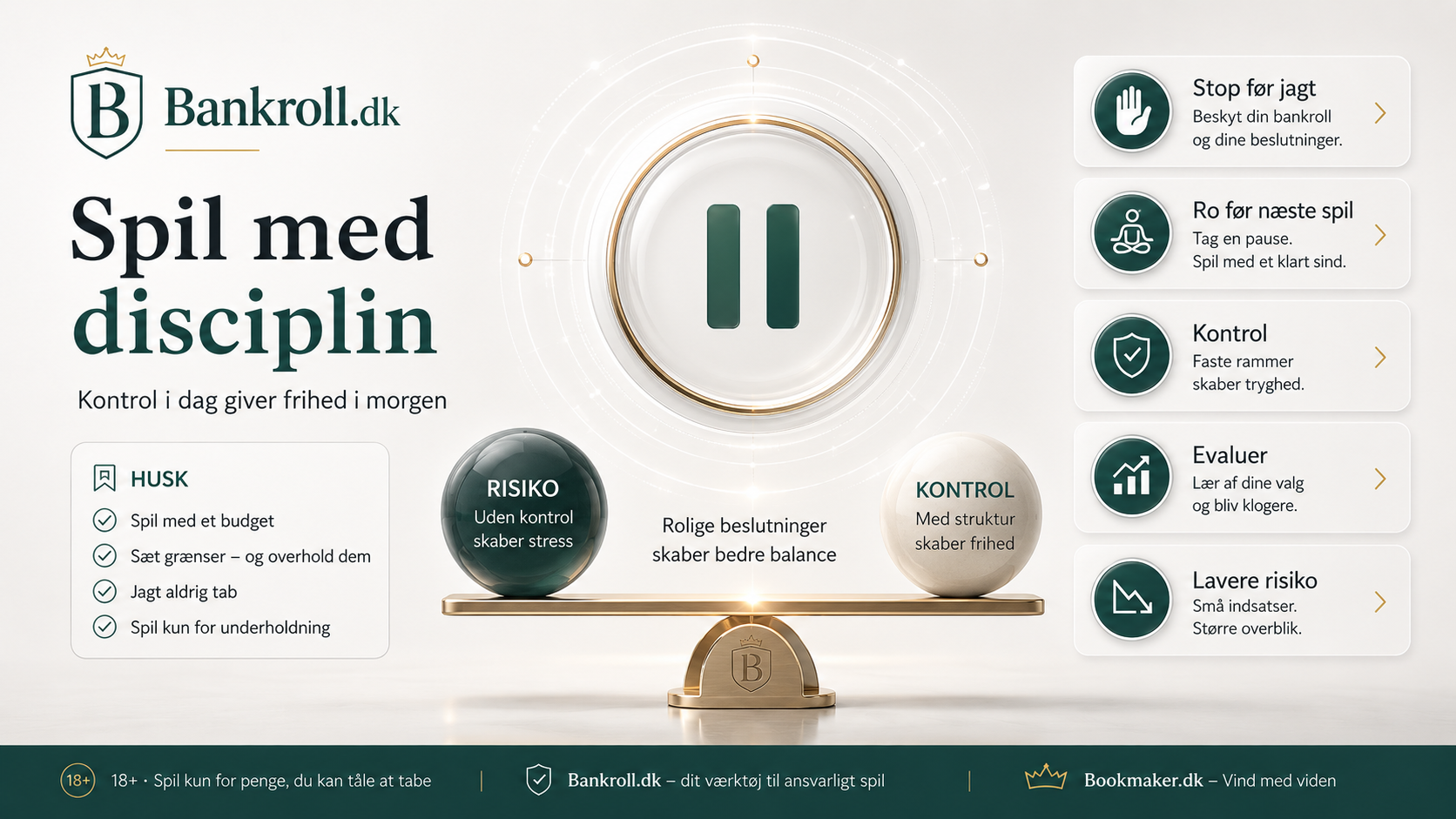 Premium illustration om ansvarligt spil, disciplin, pause og mental ro
