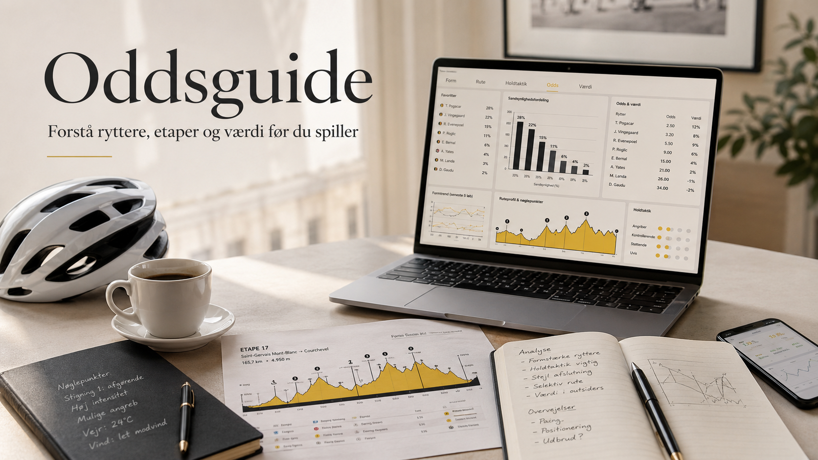Odds guide i Bookmaker.dk Tour de France 2026 universet
