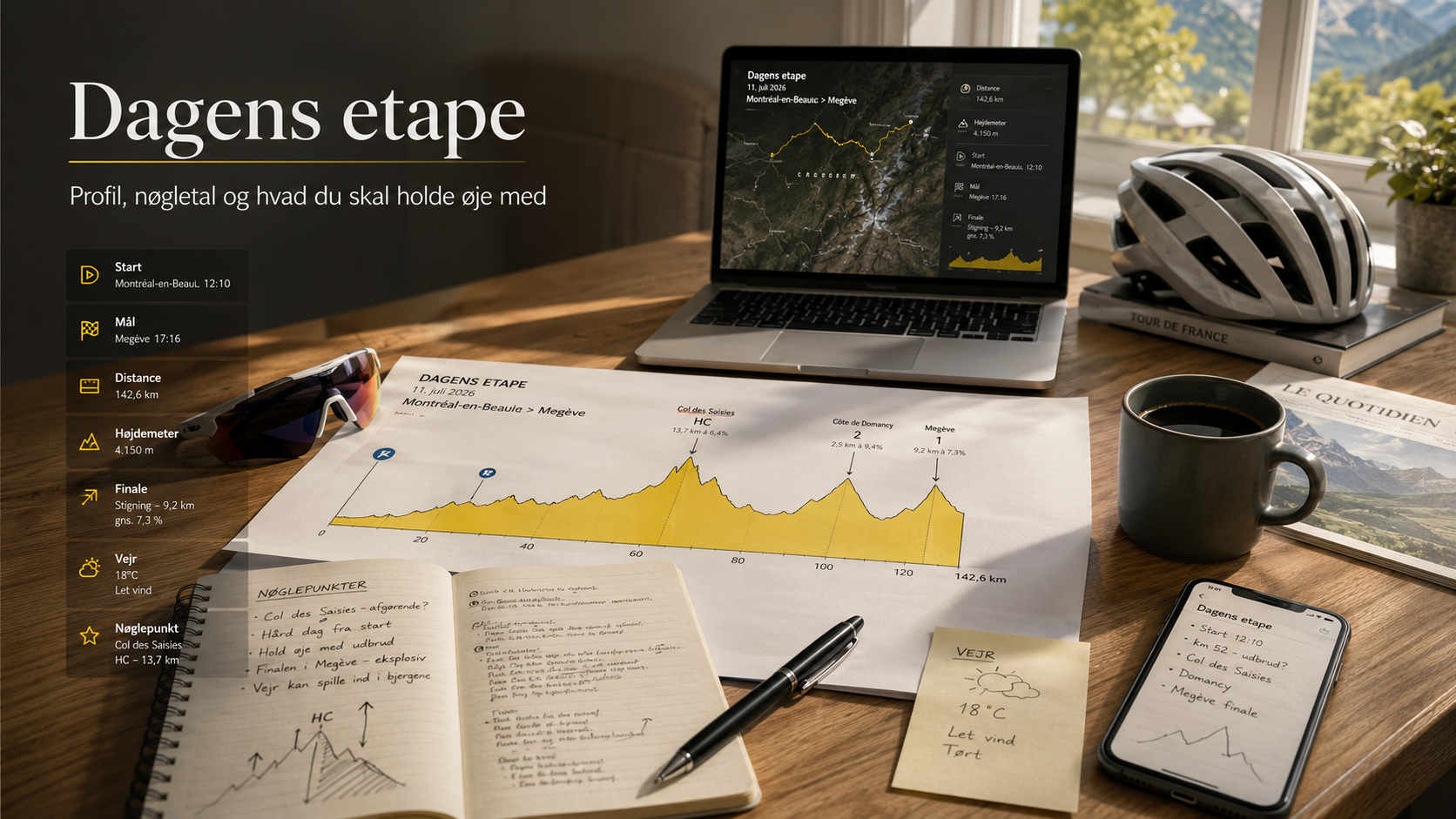 Dagens etape i Bookmaker.dk Tour de France 2026 universet